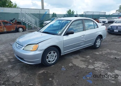 2002 Honda Civic Lx из США, поврежденный, VIN 2HGES16642H557768